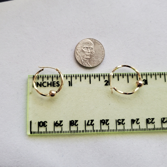 10K Yellow Gold Hoop Earrings - Picture 13 of 14